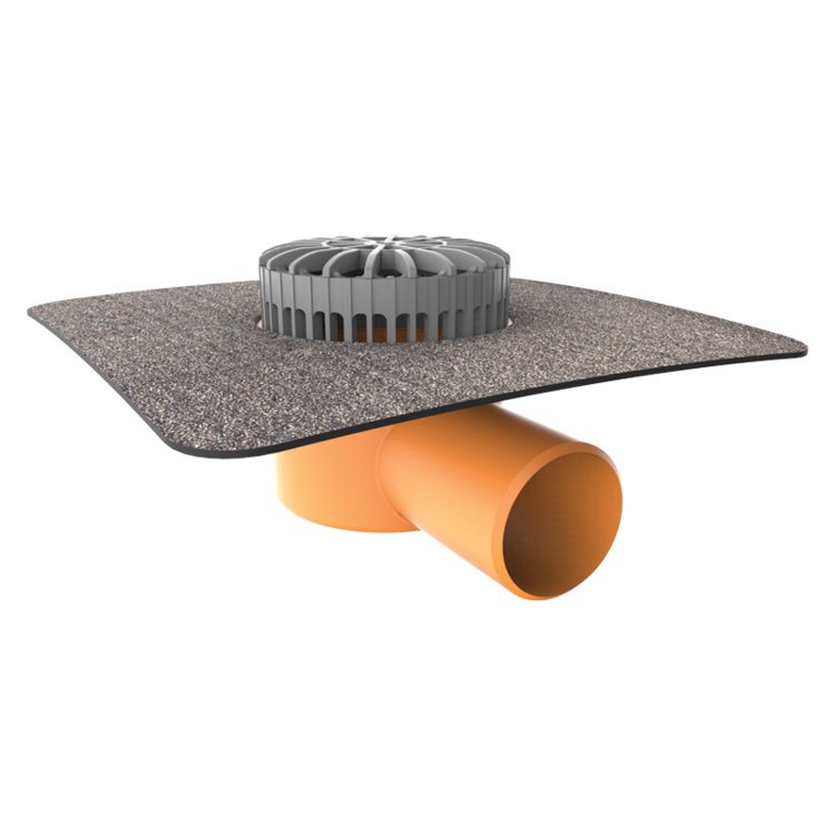 Vodorovná terasová vpust s integrovanou bitumenovou manžetou
